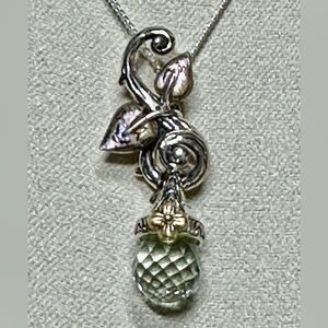 UNIQUE Barbara Bixby Pendant/Necklace 18” (Read) 18k & 925 LOT#96